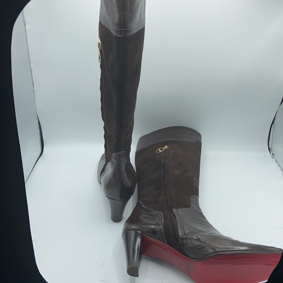 a.testoni leather and suede dress boot - Picture 6 of 9